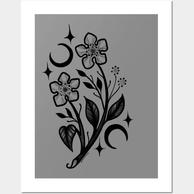 Moonlit flowers Wall Art by Dannythemachine